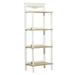 DecMode 22 x 57 White Wood Floral Intricately Carved 4-Tier Shelving Unit 1-Piece