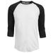 J. METHOD Men s 3/4 Sleeve Baseball Crewneck Tshirt Top Raglan Jersey T Shirt NEMT06 WHT/BLK S