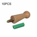 10Pcs Wooden Hook Coat Jacket Towel Mug Shaker Peg Wood Hook Hanger with Screw