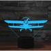 3D Night lamp 3D lamp 3D Illusion Night Lights 3D Airplane Optical Illusion Desk Lamp 7 Color USB Touch Switch Desk Night Light (B)