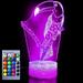 YSTIAN 3D Parrot Bird Night Light Lamp Illusion Night Light 16 Color Changing Table Desk Decoration Lamps Gift Acrylic Flat ABS Base USB Cable Toy