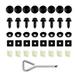 SAVITA 8 Sets License Plate Screws Fasteners Kit Stainless Steel Screws Kit Shockproof Pads Nylon Screw Inserts Screw Cap License Plate Hardware for License Plate Frames