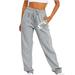 JWZUY Womens Softball Print Sweatpant Ankle Length Elastic Waist Pant Casual Jogger Pants Gray XL