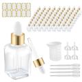 Yoken 1 oz Glass Dropper Bottles 72 pack Square Clear Dropper Bottle for Essential Oils, Liquids - Leakproof Eye Dropper Bottle with Gold Cap, 30 ml