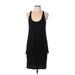 BCBGeneration Casual Dress - Mini Scoop Neck Sleeveless: Black Solid Dresses - Women's Size Large