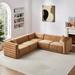 Brown Sectional - Wade Logan® Blanaid 3 - Piece Upholstered Sectional, Solid Wood | 27.6 H x 104.7 W x 104.7 D in | Wayfair