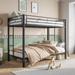 Twin Over Twin Metal Bunk Bed,Heavy Duty Twin Bed Frame With Ladders,Black