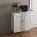 32 "W Side Cabinet with Doors and Drawers,White Sideboard in Entrance Living Room, White Cabinet