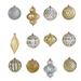12ct Gold and Silver Shatterproof 3-Finish Christmas Ornament 4" (100mm)