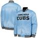 Men's Starter Light Blue Chicago Cubs Cross Bronx Fashion Satin Full-Snap Varsity Jacket