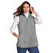 Plus Size Women's Quarter-Zip Microfleece Vest by Woman Within in Medium Heather Grey (Size 5X)