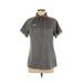 Under Armour Short Sleeve Polo Shirt: Gray Solid Tops - Women's Size Medium