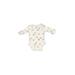 Carter's Long Sleeve Onesie: White Bottoms - Size Newborn