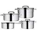 WMF Pot Set 4-Piece Baking Cooking Pot Casserole Saucepan Topstar System Cromargan Rustproof Polished Stainless Steel Suitable for Induction Cookers Dishwasher Safe Made in Germany