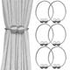 Melaluxe 6 Pack Magnetic Curtain Tiebacks, Decorative Curtain Holdbacks for Window Décor (Grey)