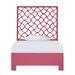 David Francis Furniture Mar Bed Wood/Wicker/Rattan in Pink | 60 H x 42 W x 84 D in | Wayfair B5025BED-TXL-S139