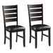 Red Barrel Studio® Nottingham Black & Espresso Ladder Back Side Chairs w/ Padded Cushion Faux /Upholstered in Brown | Wayfair