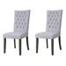 Wildon Home® Sabala Tufted Linen Parsons Chair Dining Chair Wood/Upholstered/Fabric in Brown/Gray | 41 H x 21.5 W x 25.5 D in | Wayfair