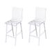 Orren Ellis Teree Clear & Chrome Armless Counter Height Chairs Plastic/Acrylic/Metal in Gray | 39 H x 19.5 W x 16.5 D in | Wayfair