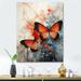 Rosalind Wheeler Orange Teal Butterfly Symphony Of Wings - Animals Canvas Art Print Metal in Black/Blue/Green | 32 H x 16 W x 1 D in | Wayfair