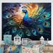 Bungalow Rose Peacock Feather Drips II - Print on Canvas Plastic | 34 H x 44 W x 1.5 D in | Wayfair F93FC5CD3B99478A8694C68C5CD580CF