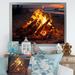 Latitude Run® Beach Photo Beach Bonfire III On Canvas Print Metal in Black/Orange | 30 H x 40 W x 1.5 D in | Wayfair