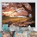 Latitude Run® Pink Cherry Blossom Field II - Print on Canvas Canvas, Cotton in Pink/Red | 12 H x 20 W x 1 D in | Wayfair