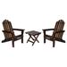 Rosecliff Heights Breeona Wood Folding Adirondack Chairs w/ Folding Table Set Wood in Brown | 37 H x 28 W x 29.5 D in | Wayfair