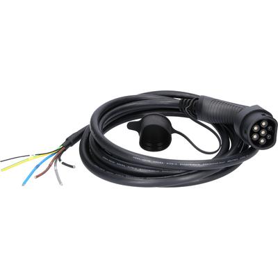 KS TOOLS efuturo Ladekabel gerade, Ende offen auf Typ 2 Stecker zum Anschluss an eine Wallbox Ladekabel, Elektrofahrzeug 400V 117.7245 Image
