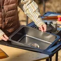 Lavabo portable en acier inoxydable pour pique-nique lavage des mains et de la vaisselle camping