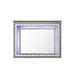 48 Inch Wood Mirror, LED, Mirrored Trim, Landscape, Light Grey - 48 L x 2 W x 37 H Inches