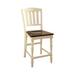 Harrisburg II Cottage Counter Height Chair, White & Dark Oak Finish, Set of 2 - 41.75 H x 18.88 W x 22.25 L Inches