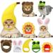 KZLO 5 Pcs Cat Hat Costume Bunny Hat with Ears Funny Hat Small Dogs Kitten Puppy Party Costume Accessory