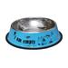 Pet Food Utensils Stainless Steel Dog Bowl Non-Slip Paint Pet Feeder for Teddy Golden Retriever Size Lï¼ˆBlueï¼‰