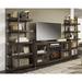 Signature Design by Ashley Starmore Brown 3-Piece Wall Unit with Electric Fireplace - 130.25"W x 19.25"D x 71.25"H