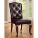 Bellagio Traditional Side Chair With Leather Upholstery, Set Of 2 - 43.25 H x 27 W x 22.5 L Inches