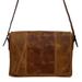 Bohemian VIP,'Distressed Brown Leather Boho Style Laptop Case with Pockets'