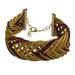 Gold and Burgundy,'Gold Accented Golden Grass Wristband Bracelet in Burgundy'