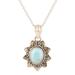 Celestial Garden,'Indian Larimar Floral-Motif Pendant Necklace'