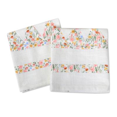 Floral Passion,'Pair of Cotton Dish Towels with Fl...