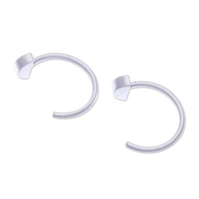 Sole Semicircle,'Minimalist Semicircle Sterling Silver Ear Cuff Earrings'