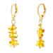 Ancient Colors,'Gold Plated Natural Amber Beaded Dangle Earrings from Mexico'