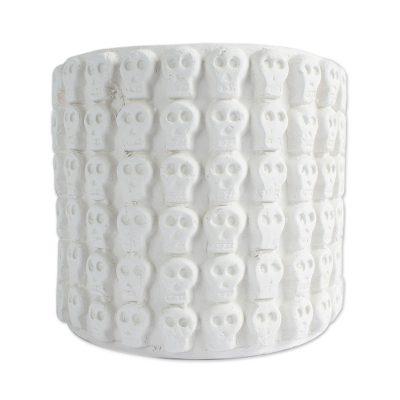 Rows of White Skulls,'White Skull Pattern Ceramic Flower Pot from Mexico'