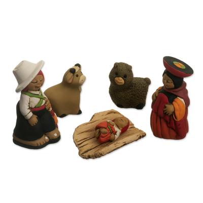 Andean Christmas Scene,'Traditional Andean Nativity Scene from Peru'