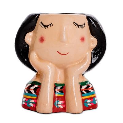 'Guatemalan Handpainted Woman-shaped Mini Ceramic ...