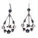 'Drop-Shaped Blue Sterling Silver Dangle Earrings from Mexico'