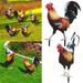 Gustave 2Pcs Acrylic Chicken Rooster Stake Garden Statue Yard Art Decor Realistic Lifelike Chicken Animal Sculpture for Outdoor Lawn Garden Decoration