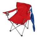 Camping Foldable Chair iMounTEK Heavy Duty Support 220.5 LBS Steel Frame Adjustable Arm Collapsible Beach Chair with Cup Holder Detachable Umbrella Carry Bag for Camping Poolside Lawn Sports Red