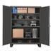 Durham 36 in. 12 Gauge 3 Adjustable Shelves & Recessed Door Style Lockable Shelf Cabinet - Gray