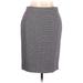 Ann Taylor Casual Pencil Skirt Knee Length: Gray Tweed Bottoms - Women's Size 10